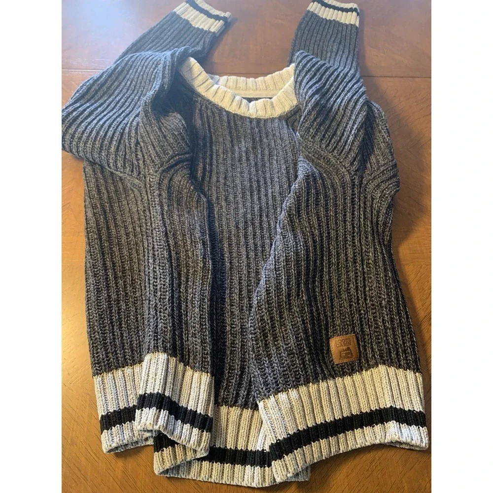 Genuine Roots Cabin Pullover Knit Sweater Women's L Grey Soft Warm Cozy - Picture 11 of 16